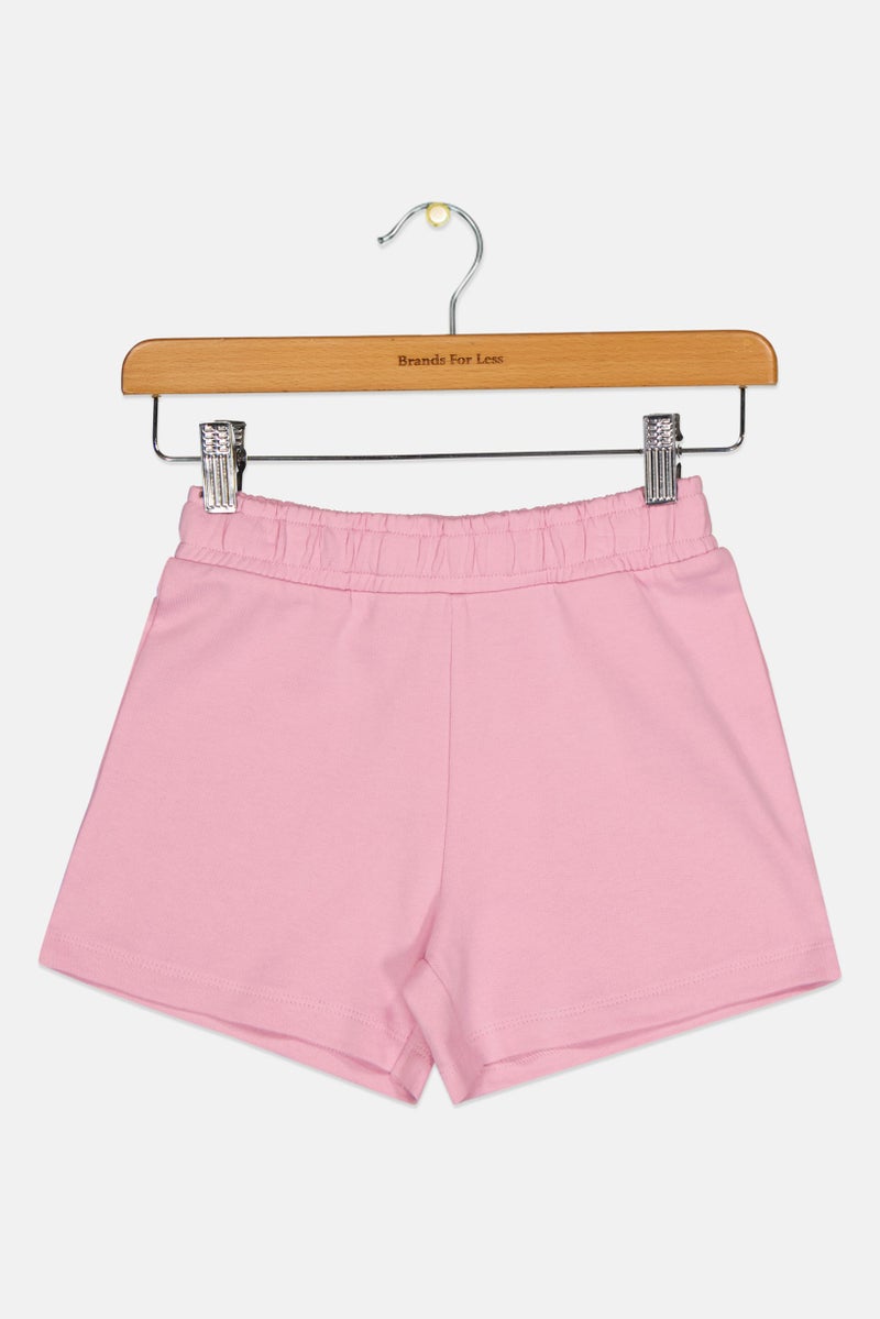 guppy Toddlers Girl Solid Basic Shorts, Pink - Image 3